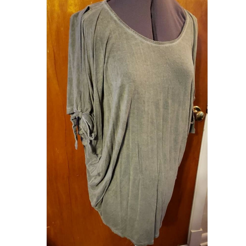 Oversized Cold Shoulder Olive Top
